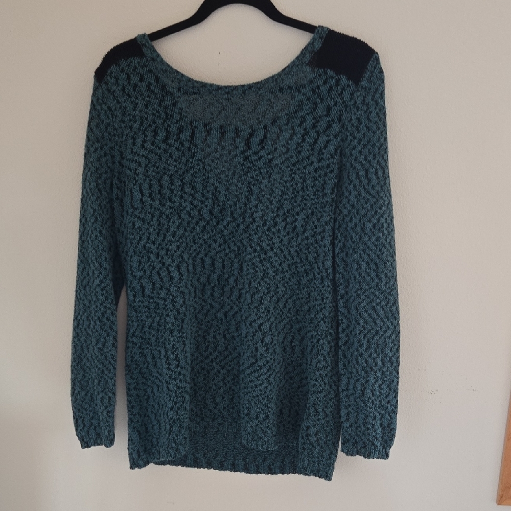 Maurices Teal and Black Crew Neck Sweater